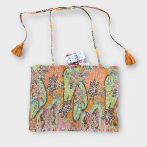 Roxy Warm Waters Smocked Halter Bandeau Top